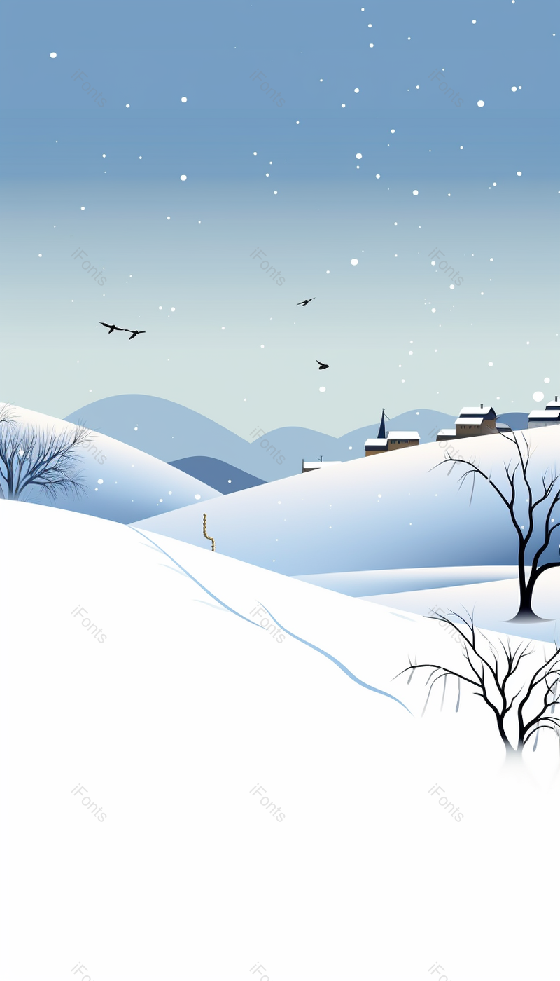 传统二十四节气手机壁纸,大雪,插画/手绘图,插画/手绘图库,插画/手绘图下载,插画/手绘